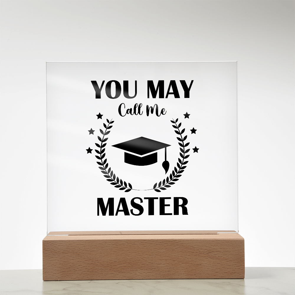 Acrylic Square Plaque - Graduation, Masters