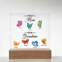Personalized Acrylic Square Plaque for Grandma - Mother's Day Gift - First Mom Now Grandma