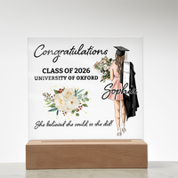 Acrylic Square Plaque - Personalized Graduation Gift For Her