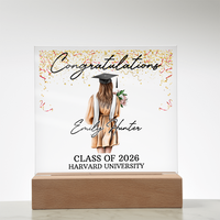 Acrylic Square Plaque - Personalized Graduation Gift For Her, Class Of 2026