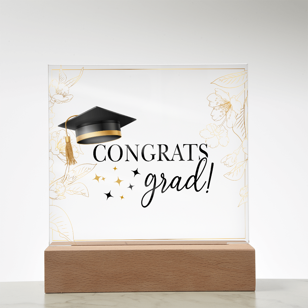 Acrylic Square Plaque - Graduation