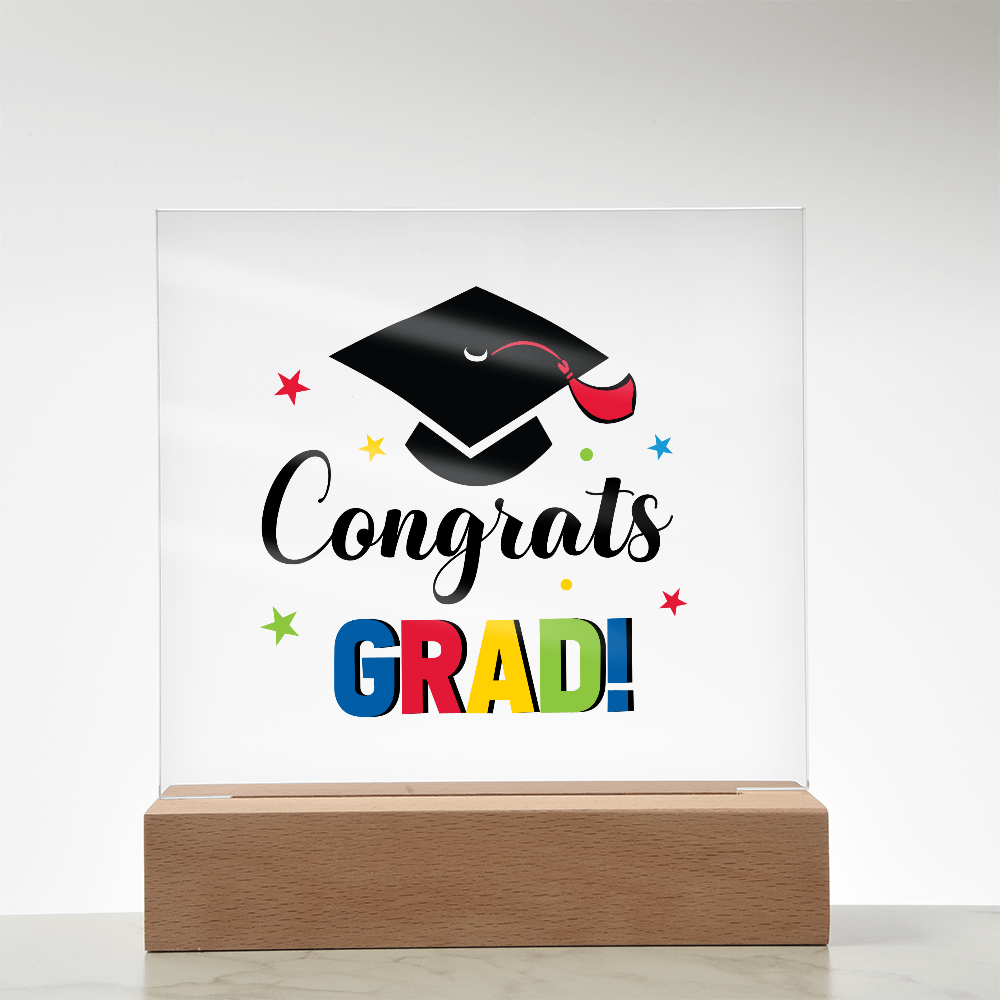 Acrylic Square Plaque - Congrats grad, Graduation