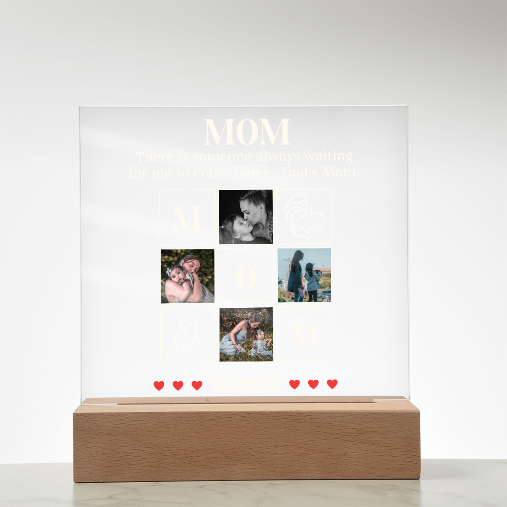 Personalized Acrylic Square Plaque for Mom from Dughter - Mother's Day Gift
