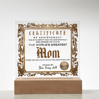 Acrylic Circle Plaque – World's Greatest Mom Award - TreasuredTale