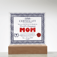 Acrylic Square Plaque – World's Greatest Mom Gift - TreasuredTale