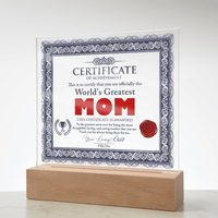 Acrylic Square Plaque – World's Greatest Mom Gift - TreasuredTale