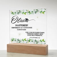 Personalized Acrylic Square Plaque - Graduation, Masters,  Religion