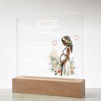 Acrylic Square Plaque for New Mom Daughter from Mom (White Text) - Mother's Day Gift