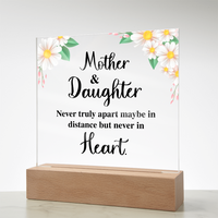 Acrylic Square Plaque for Mom - Mother's Day Gift - Mother & Daughter