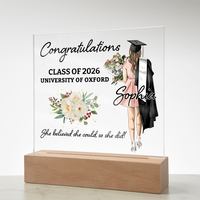 Acrylic Square Plaque - Personalized Graduation Gift For Her