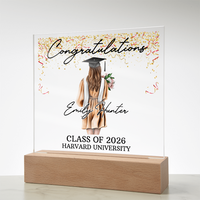 Acrylic Square Plaque - Personalized Graduation Gift For Her, Class Of 2026