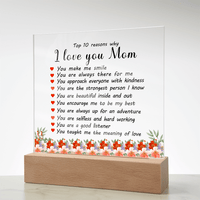 Acrylic Plaque: 10 Reasons I Love You Mom - TreasuredTale