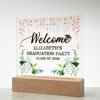 Personalized Acrylic Square Plaque - Graduation Party For Her