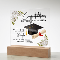 Acrylic Square Plaque - Graduation, Congratulations Daughter