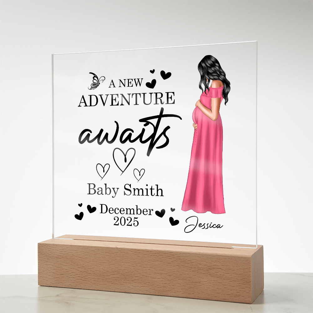 New Adventure Plaque – Personalized Mom to Be Gift - TreasuredTale