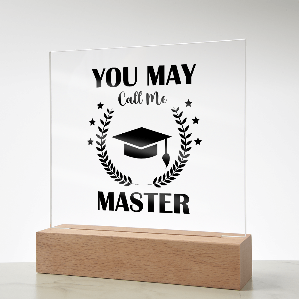 Acrylic Square Plaque - Graduation, Masters