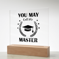 Acrylic Square Plaque - Graduation, Masters