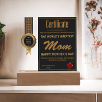 Acrylic Square Plaque – World's Greatest Mom Mother's Day - TreasuredTale