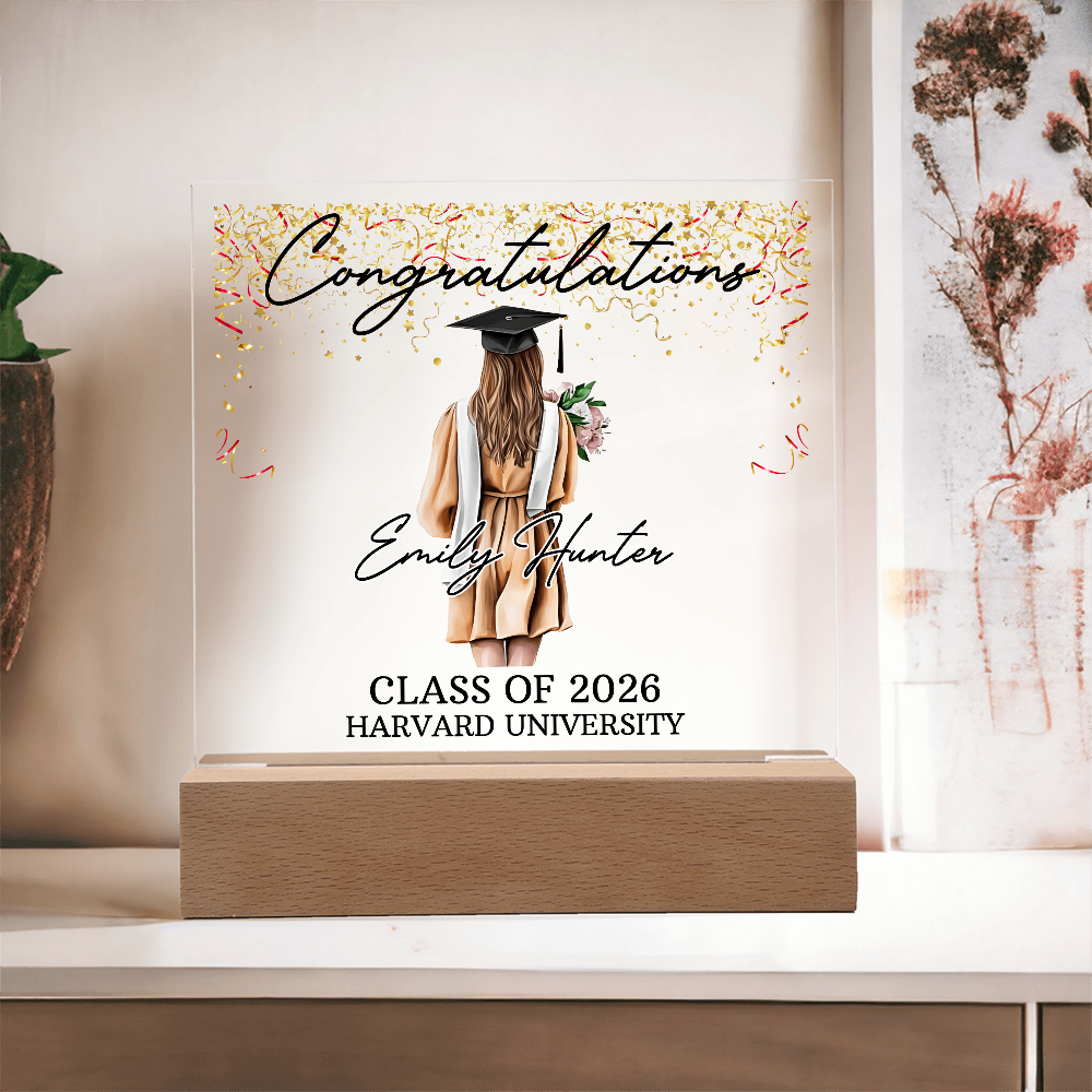 Acrylic Square Plaque - Personalized Graduation Gift For Her, Class Of 2026