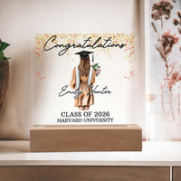 Acrylic Square Plaque - Personalized Graduation Gift For Her, Class Of 2026