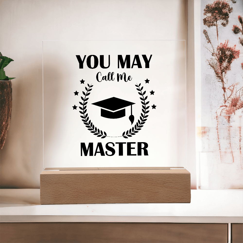 Acrylic Square Plaque - Graduation, Masters