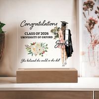 Acrylic Square Plaque - Personalized Graduation Gift For Her
