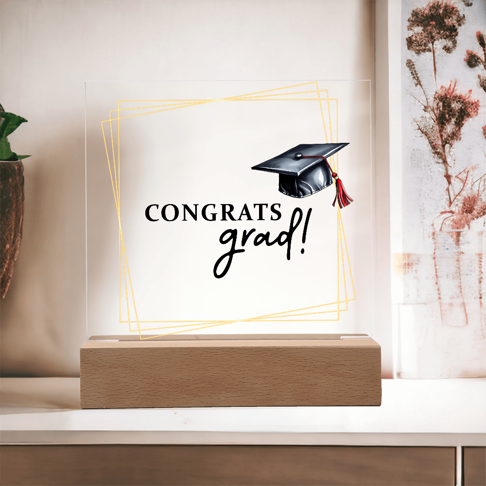 Acrylic Square Plaque - Graduation, Congrats Grad