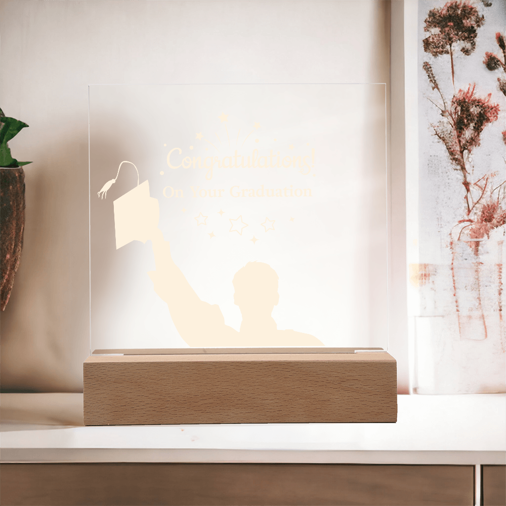 Acrylic Square Plaque - Congratulations On Your Graduation