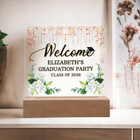 Personalized Acrylic Square Plaque - Graduation Party For Her