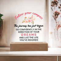 Acrylic Square Plaque - Graduation, Follow Your Compass
