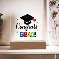Acrylic Square Plaque - Congrats grad, Graduation