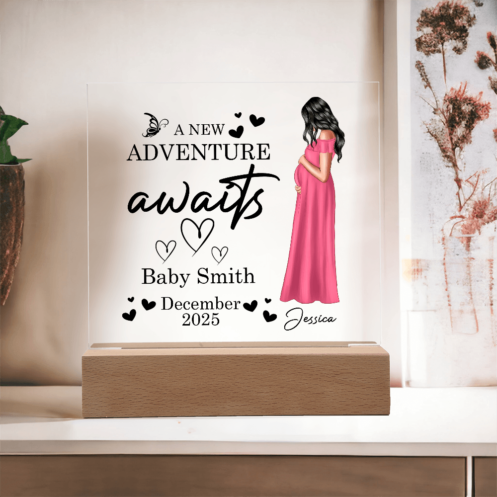 New Adventure Plaque – Personalized Mom to Be Gift - TreasuredTale
