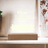 Acrylic Square Plaque for Mom - Mother's Day Gift - You are the Piece That Hold Us All Together