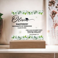 Personalized Acrylic Square Plaque - Graduation, Masters,  Religion