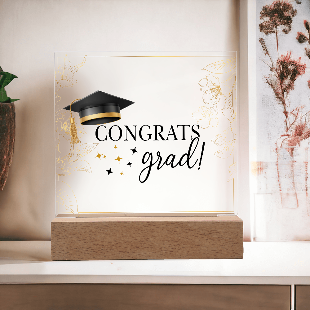 Acrylic Square Plaque - Graduation