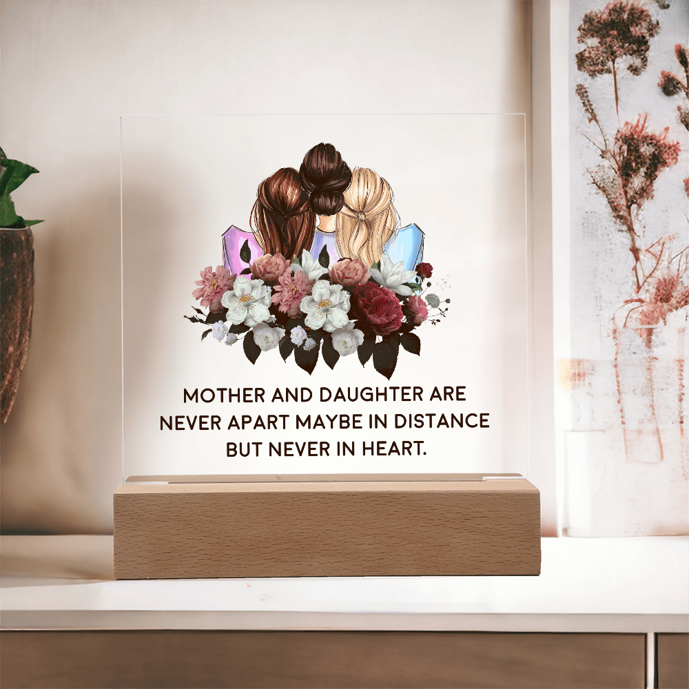 Acrylic Square Plaque for Mom from Daughters - Mother's Day Gift - Mother and Daughter