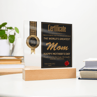 Acrylic Square Plaque – World's Greatest Mom Mother's Day - TreasuredTale