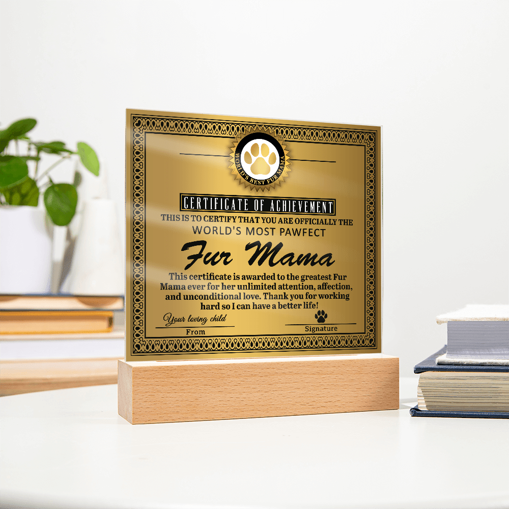 Acrylic Square Plaque – Funny Fur Mama Gift - TreasuredTale