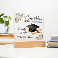 Acrylic Square Plaque - Graduation, Congratulations Daughter
