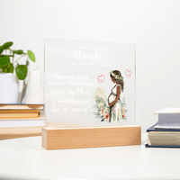 Acrylic Square Plaque for New Mom Daughter from Mom (White Text) - Mother's Day Gift
