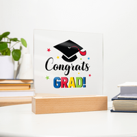 Acrylic Square Plaque - Congrats grad, Graduation