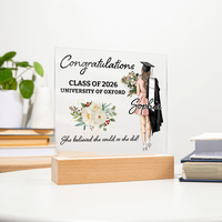 Acrylic Square Plaque - Personalized Graduation Gift For Her