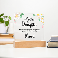 Acrylic Square Plaque for Mom - Mother's Day Gift - Mother & Daughter
