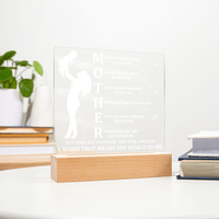 Acrylic Square Plaque – Mother Gift That Means the World - TreasuredTale