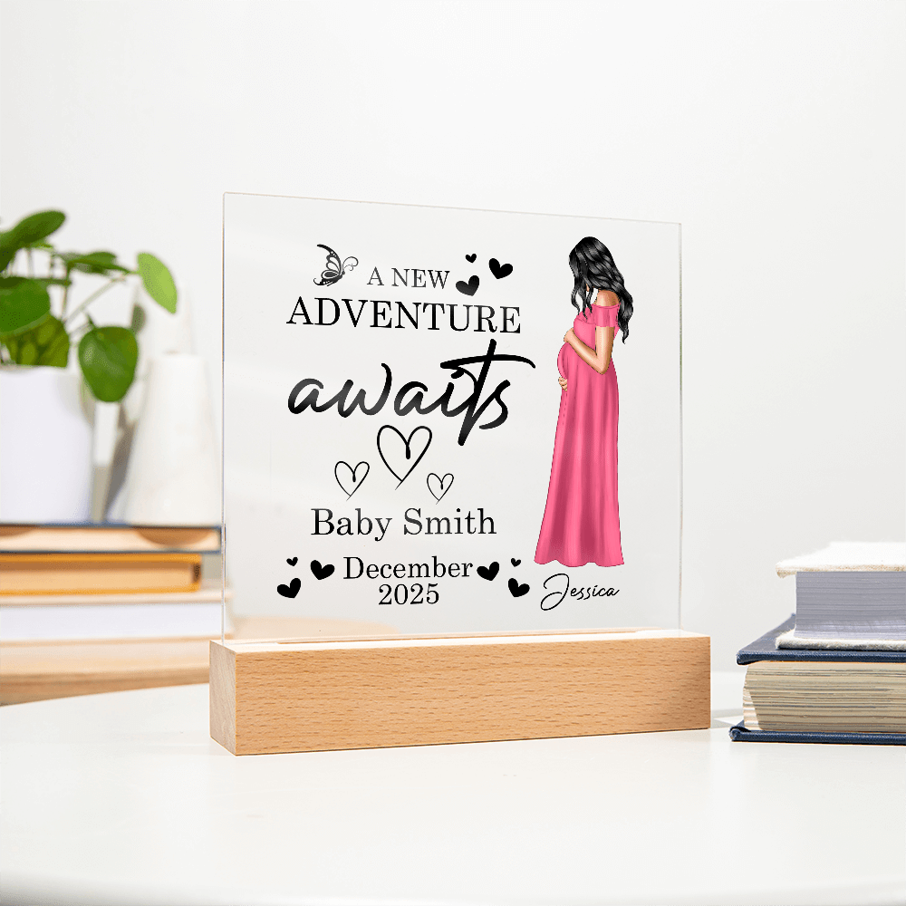 New Adventure Plaque – Personalized Mom to Be Gift - TreasuredTale
