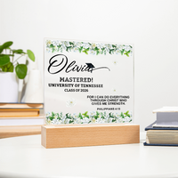 Personalized Acrylic Square Plaque - Graduation, Masters,  Religion