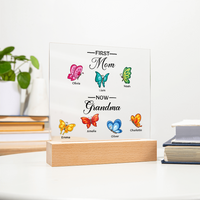 Personalized Acrylic Square Plaque for Grandma - Mother's Day Gift - First Mom Now Grandma