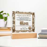 Acrylic Circle Plaque – World's Greatest Mom Award - TreasuredTale