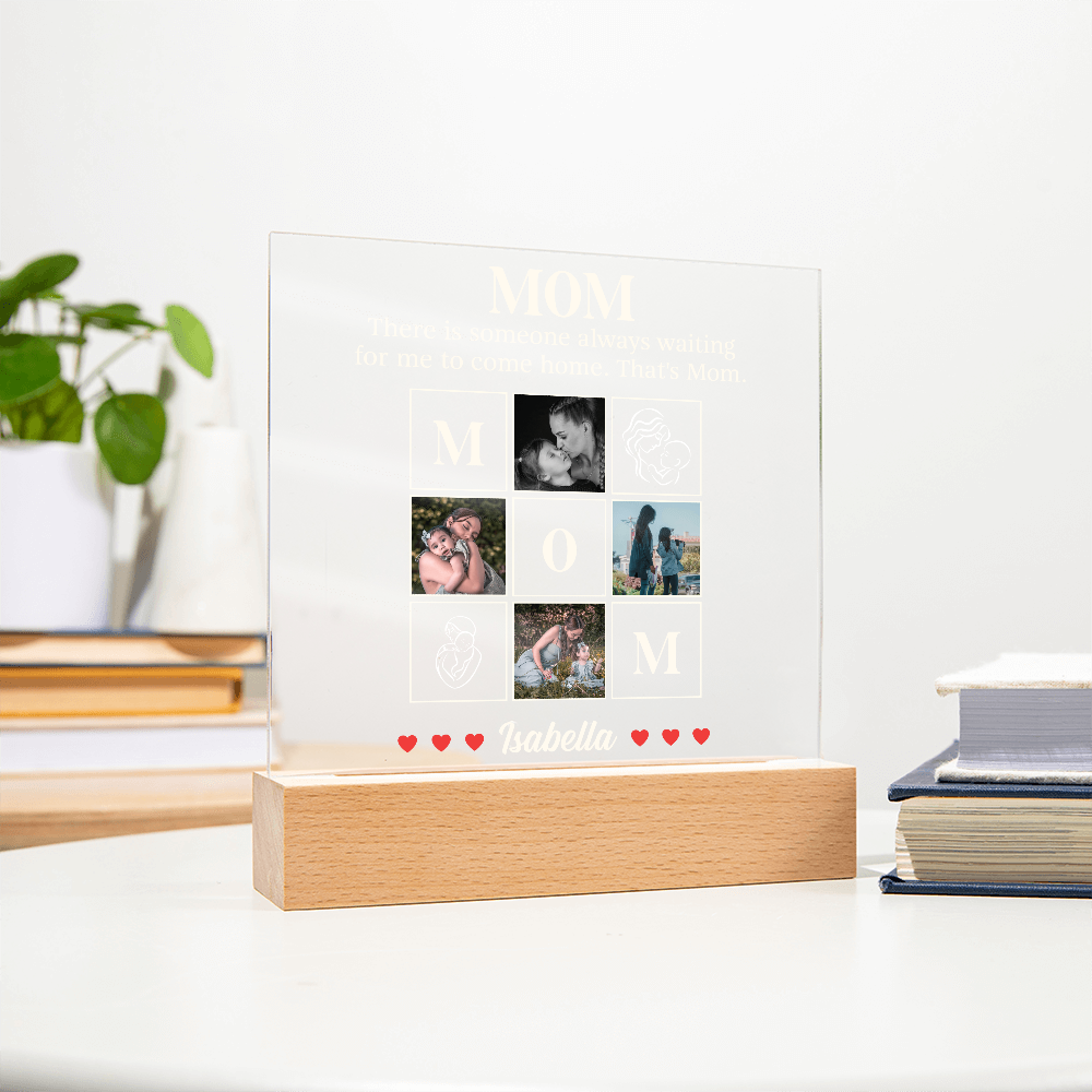 Personalized Acrylic Square Plaque for Mom from Dughter - Mother's Day Gift