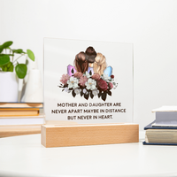 Acrylic Square Plaque for Mom from Daughters - Mother's Day Gift - Mother and Daughter